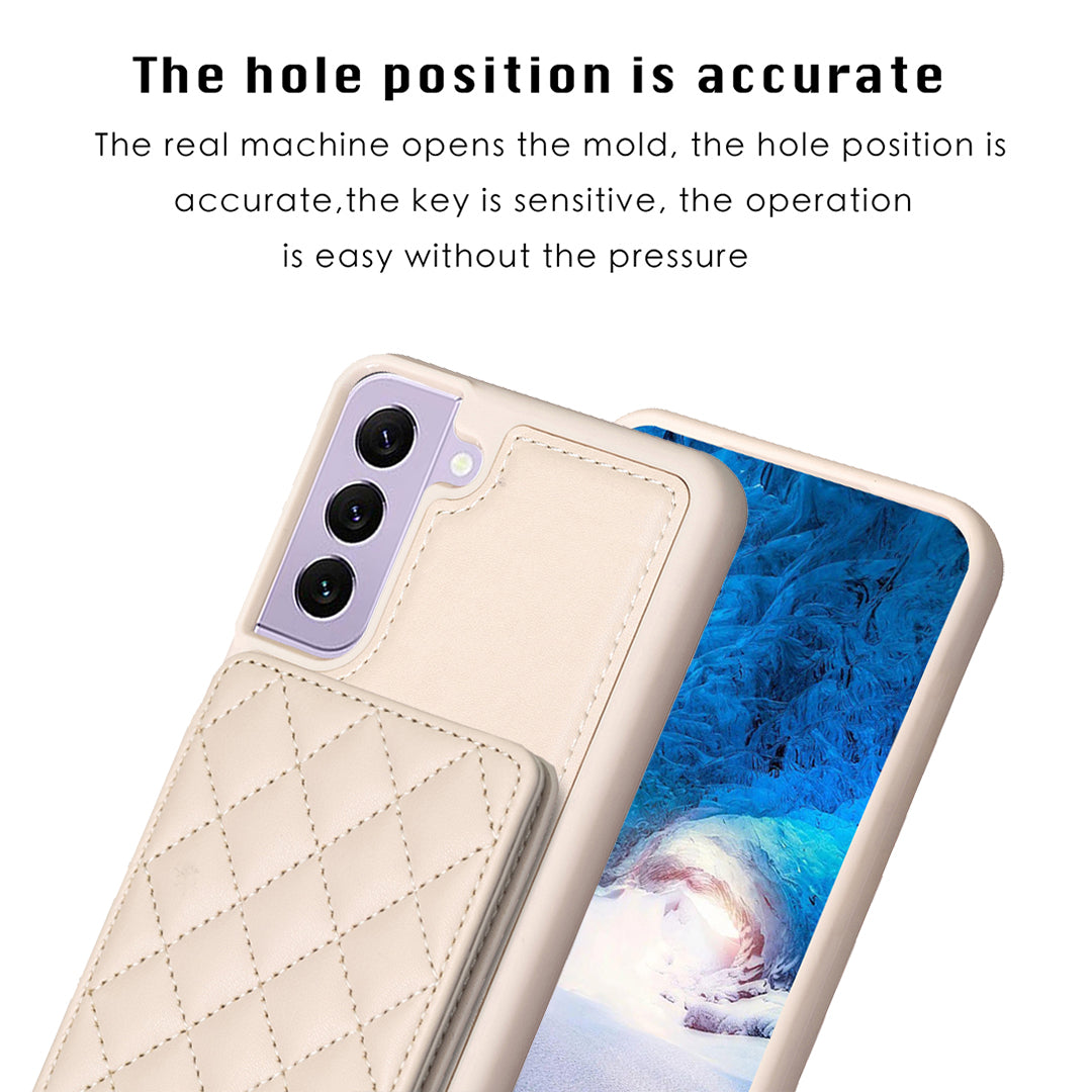 BF25 For Samsung Galaxy S21 FE 5G Anti-drop Leather Coated TPU Cover Phone Case with Card Holder Kickstand BF25 For Samsung Galaxy S21 FE 5G Anti-drop Leather Coated TPU Cover Phone Case with Card Holder Kickstand